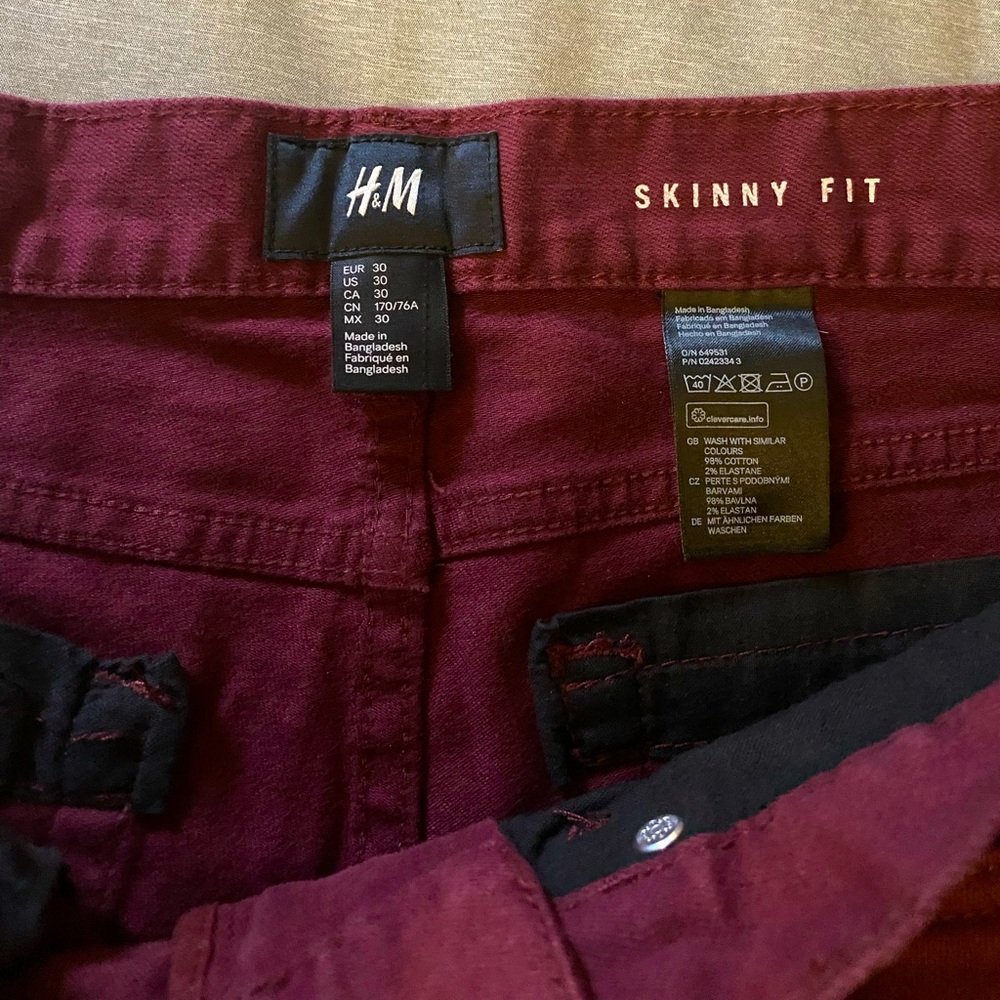 H&M, 30/32, Maroon Jean Pants